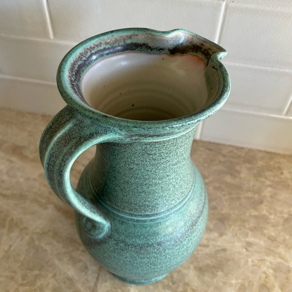 Turquoise Ceramic Pitcher - Picture 2 of 2